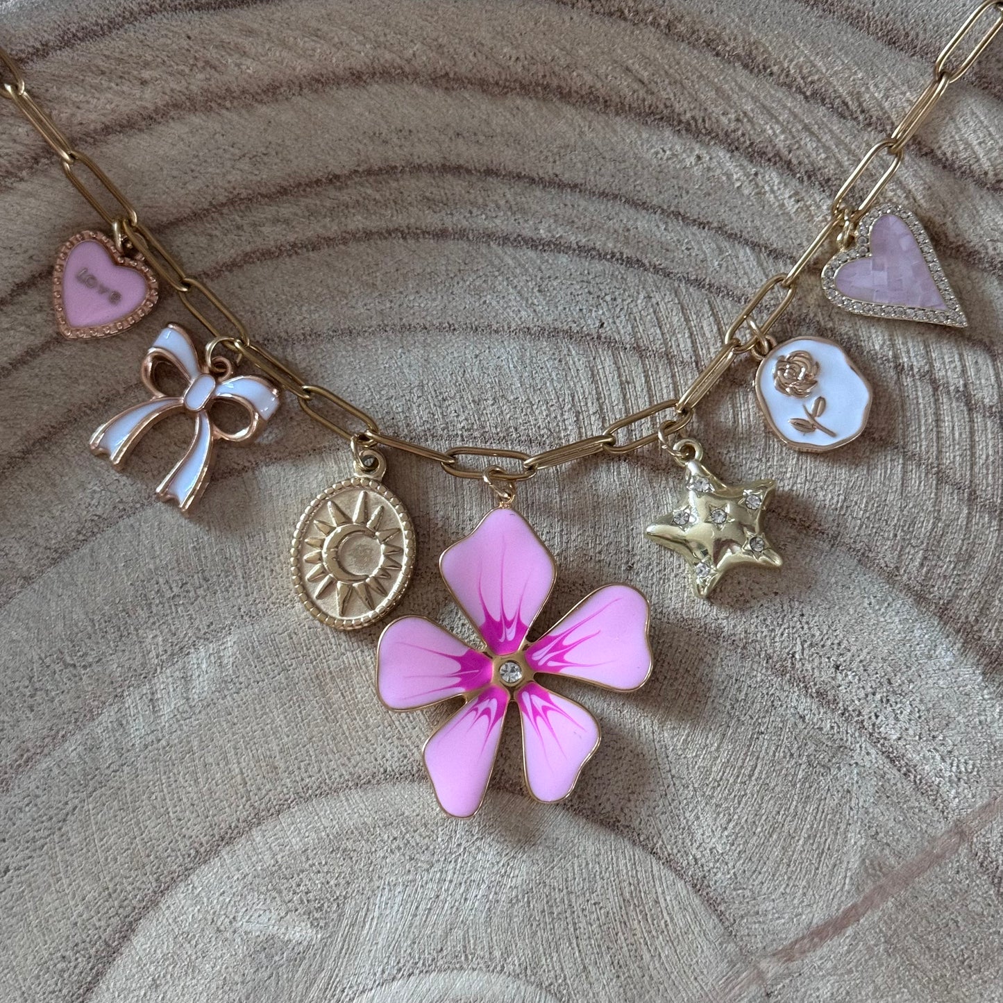 bedelketting sunny pink