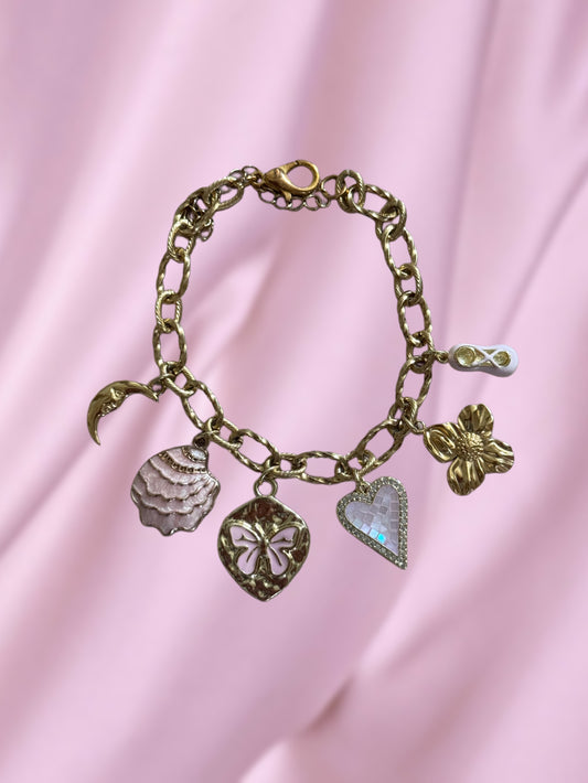 armbandje pink butterfly