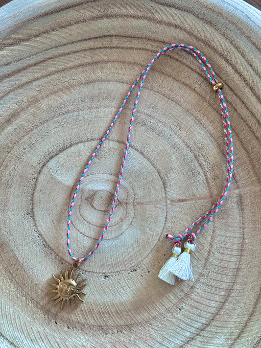 glittery sun ketting